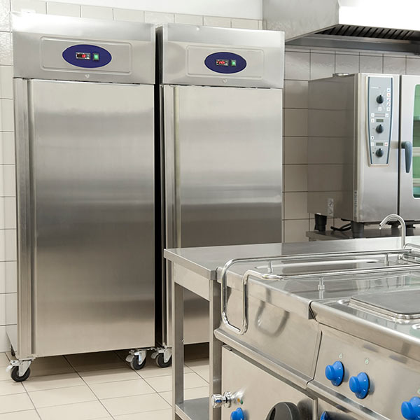 Empty restaurant kitchen with professional equipment